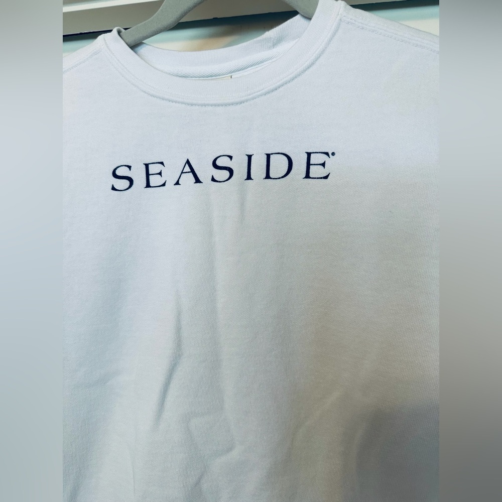 Seaside Comfort Colors White Crewneck Youth Sweatshirt in XL - Picture 2 of 8